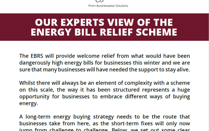 Expert view on the Energy Bill Relief Scheme